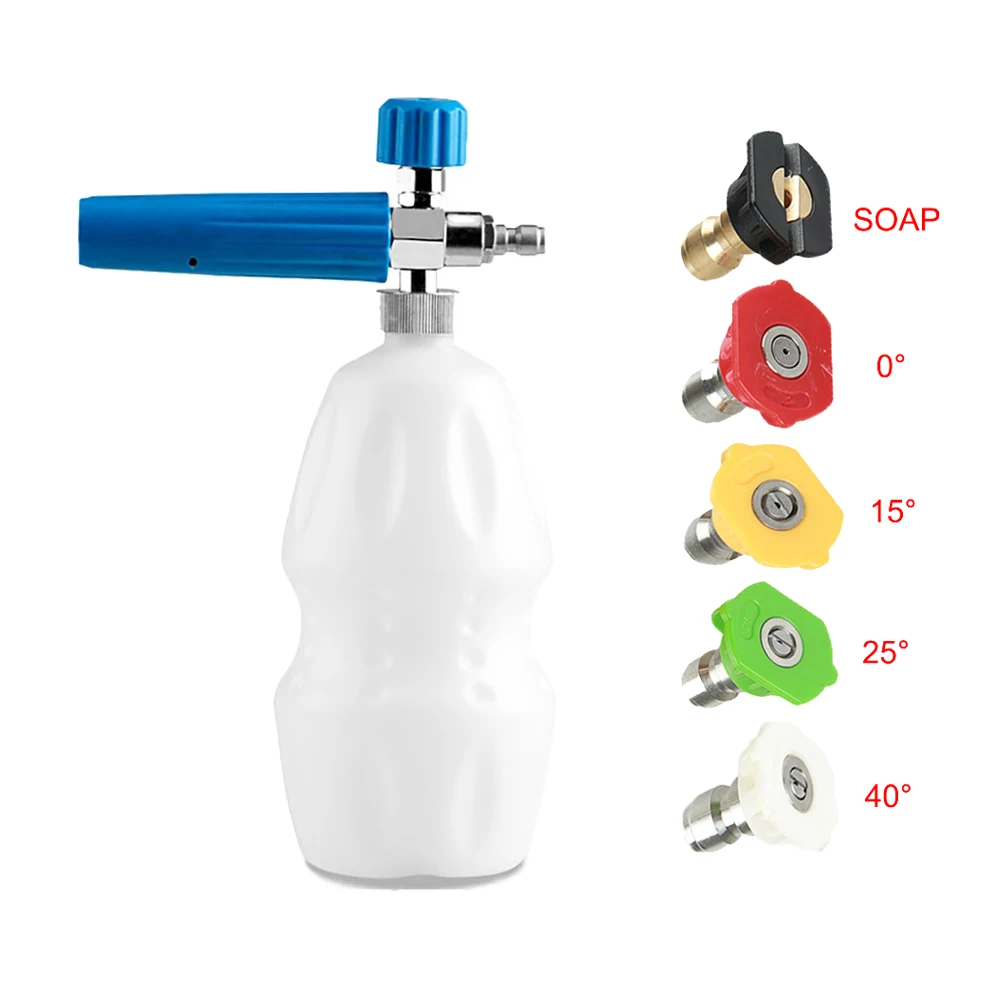 High Pressure Washer Foam Gun 1L Foam Generator1/4" Quick Release Foam Lance with 5 Spray Nozzles For Car Washing
High Pressure Washer Foam Gun 1L Foam Generator1/4" Quick Release Foam Lance with 5 Spray Nozzles For Car Washing