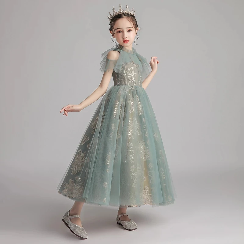 Flower Girl Dresses for Weddings High Collar Short Sleeves Kids Party Communion Gowns Sequined Dress
Flower Girl Dresses for Weddings High Collar Short Sleeves Kids Party Communion Gowns Sequined Dress