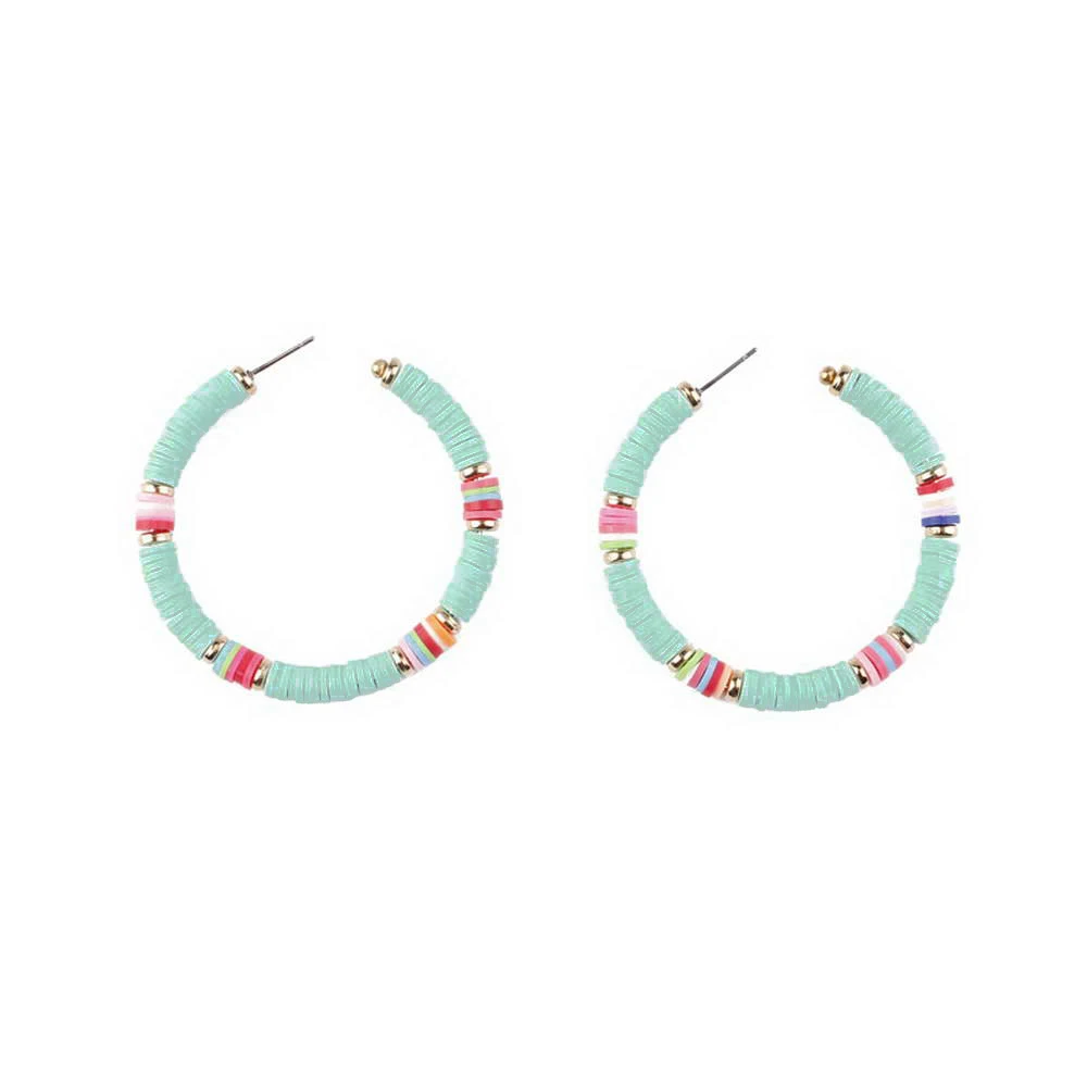 Поп-шик женские ювелирные изделия полимерные плоские кусочки C серьги-кольца для женщин бусины в стиле бохо C серьги-кольца
Поп-шик женские ювелирные изделия полимерные плоские кусочки C серьги-кольца для женщин бусины в стиле бохо C серьги-кольца