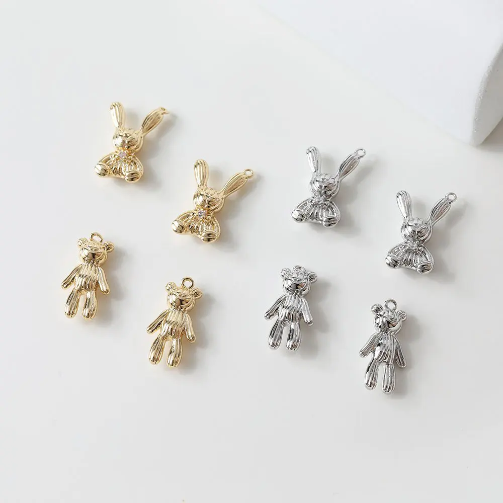 4PCS 14k Gold Plated Rabbit Bear Pendant Brass Necklace Charms for Jewelry Making DIY Bracelet Hand Made Accessories
4PCS 14k Gold Plated Rabbit Bear Pendant Brass Necklace Charms for Jewelry Making DIY Bracelet Hand Made Accessories
