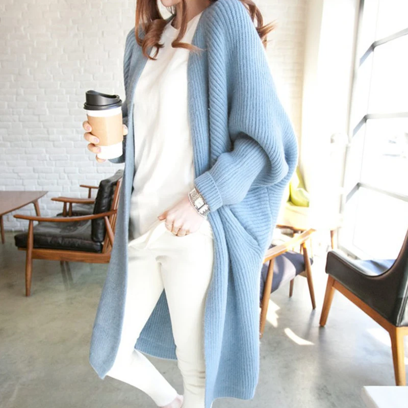 Spring Autumn Solid Long Cardigans for Woman Plus Size Casual Loose Ladies Knitted Sweater Female Batwing Sleeve Long Cardigans
Spring Autumn Solid Long Cardigans for Woman Plus Size Casual Loose Ladies Knitted Sweater Female Batwing Sleeve Long Cardigans