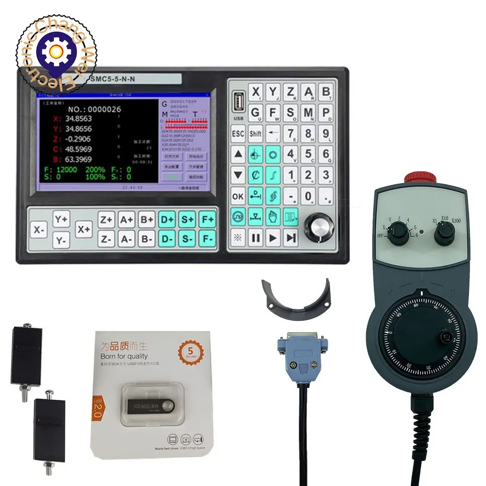 5-axis off-line CNC controller set 500KHz motion control system 7-inch screen 6-axis emergency stop handwheel SMC5
5-axis off-line CNC controller set 500KHz motion control system 7-inch screen 6-axis emergency stop handwheel SMC5