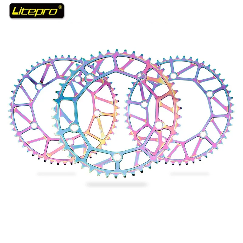 Rainbow 130 BCD Bicycle Chainring 46/48/50/52/54/56/58T Single Plate BMX Folding Bike Crankset Colorful Bike Circle Chain Wheel
Rainbow 130 BCD Bicycle Chainring 46/48/50/52/54/56/58T Single Plate BMX Folding Bike Crankset Colorful Bike Circle Chain Wheel