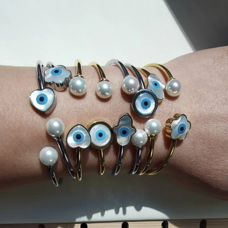 Lucky Eye Turkish Evil Eye Charm Bracelet Gold And Silver Colour Cuff Adjustable Steel Jewelry Hamsa Hand/Clover/ Heart Gift
Lucky Eye Turkish Evil Eye Charm Bracelet Gold And Silver Colour Cuff Adjustable Steel Jewelry Hamsa Hand/Clover/ Heart Gift