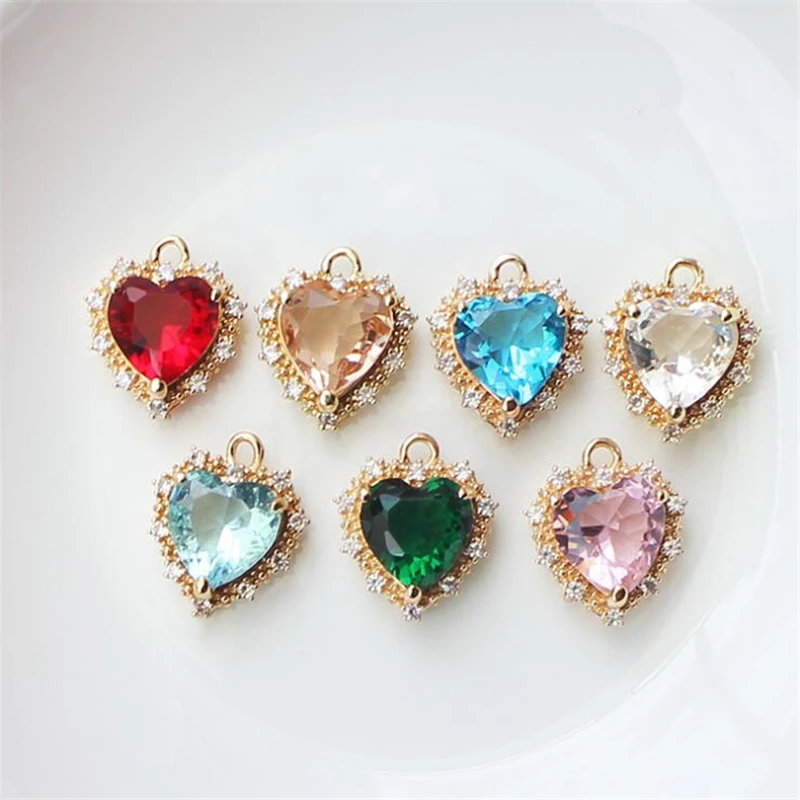 2pcs new creative gold color plated brass crystal heart charms pendant connectors for diy jewelry making accessories material
2pcs new creative gold color plated brass crystal heart charms pendant connectors for diy jewelry making accessories material