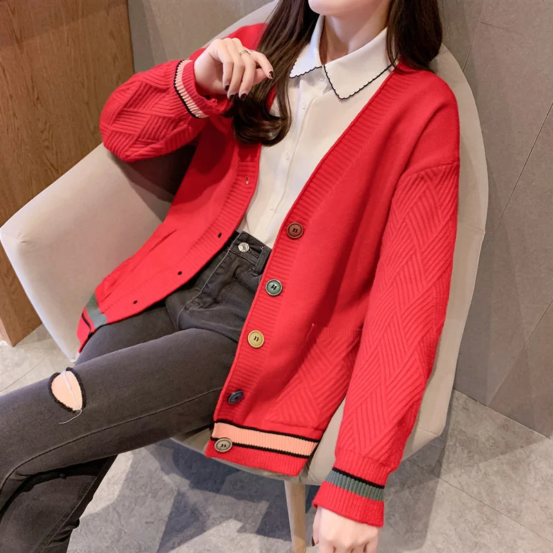 Autumn Fashion Patchwork Sweater Women Knitted Jacket Coat Jumper Ladies V-Neck Long Sleeve Big Pocket Knit Cardigan Tops Female
Autumn Fashion Patchwork Sweater Women Knitted Jacket Coat Jumper Ladies V-Neck Long Sleeve Big Pocket Knit Cardigan Tops Female