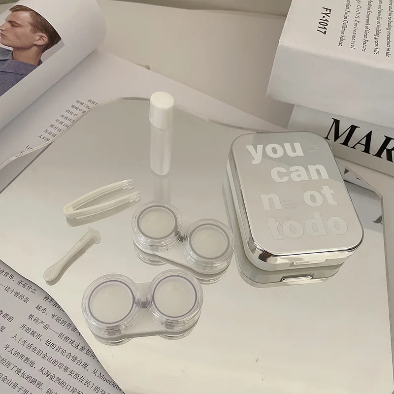New Mirror Letters Contact Lens Case Box Simple Cosmetic Lens Container Portable Travel Set Spectacle Case Storage Lens
New Mirror Letters Contact Lens Case Box Simple Cosmetic Lens Container Portable Travel Set Spectacle Case Storage Lens
