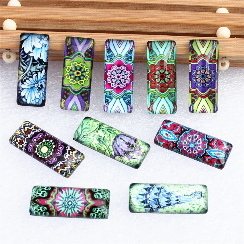10x25mm Random Mixed Retro Flower Picture Rectangle Glass Cabochon Dome Flatback Photo Tray Blank DIY Accessories Paird 10pcs
10x25mm Random Mixed Retro Flower Picture Rectangle Glass Cabochon Dome Flatback Photo Tray Blank DIY Accessories Paird 10pcs