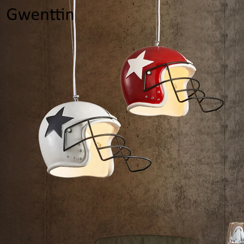Novelty Soccer Helmets Pendant Light Fixtures Loft Decor Industrial Lamp Dining Room Lights Kitchen Hanging Lamps Bar Home Decor
Novelty Soccer Helmets Pendant Light Fixtures Loft Decor Industrial Lamp Dining Room Lights Kitchen Hanging Lamps Bar Home Decor