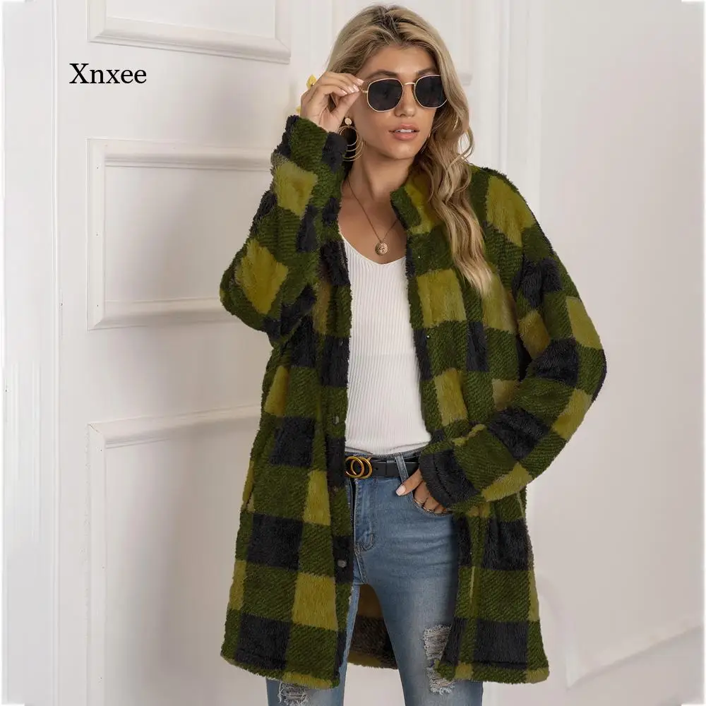 Plaid Wool Coat Long Jacket Woman Overcoat Fashion Long Sleeve Coats Women Autumn Winter Casual Girls Coat Female Streetwear
Plaid Wool Coat Long Jacket Woman Overcoat Fashion Long Sleeve Coats Women Autumn Winter Casual Girls Coat Female Streetwear