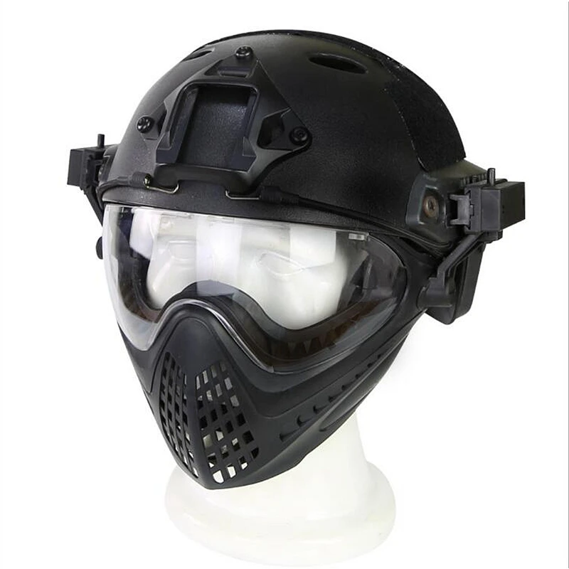 New Tactical Helmet with Full face Mask Goggles Anti Fog Airsoft WarGame Goggles Clean Lens CS Paintball Mask
New Tactical Helmet with Full face Mask Goggles Anti Fog Airsoft WarGame Goggles Clean Lens CS Paintball Mask