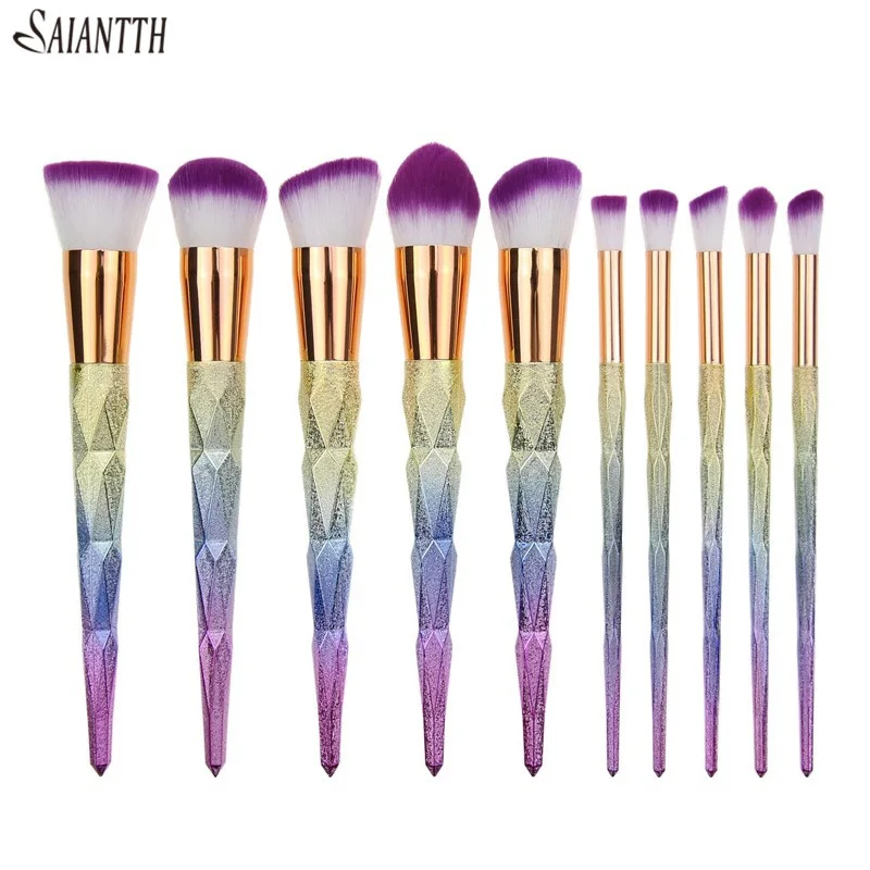 Новинка, 10 шт., алмазные 3d-кисти для макияжа SAIANTTH, градиентные цветные кисти для основы, теней, контура, румян, пудры, полный набор
Новинка, 10 шт., алмазные 3d-кисти для макияжа SAIANTTH, градиентные цветные кисти для основы, теней, контура, румян, пудры, полный набор