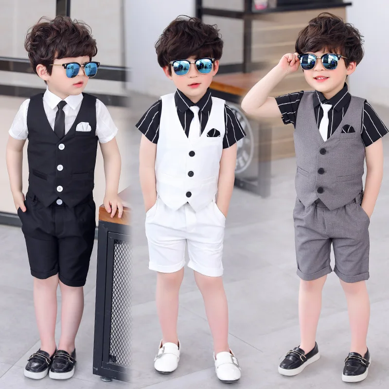 Summer Boys Wedding Suits Vest Shorts Dress Children School Sets Formal Party Kids Costumes Baby Boy Gentleman Holiday Clothes
Summer Boys Wedding Suits Vest Shorts Dress Children School Sets Formal Party Kids Costumes Baby Boy Gentleman Holiday Clothes