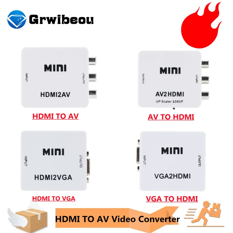 Grwibeou HDMI to RCA Converter AV/CVSB L/R Video Box HD 1080P AV2HDMI Support NTSC PAL Output HDMI TO VGA Video Converter
Grwibeou HDMI to RCA Converter AV/CVSB L/R Video Box HD 1080P AV2HDMI Support NTSC PAL Output HDMI TO VGA Video Converter