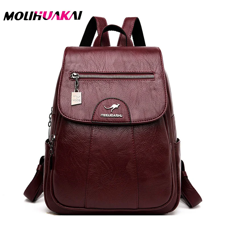 Fashion Zipper Women Solid Leather Backpack Women's School Shoulder Bags for Girls Bagpack Travel Backpacks 2019 Sac A Dos Femme
Fashion Zipper Women Solid Leather Backpack Women's School Shoulder Bags for Girls Bagpack Travel Backpacks 2019 Sac A Dos Femme