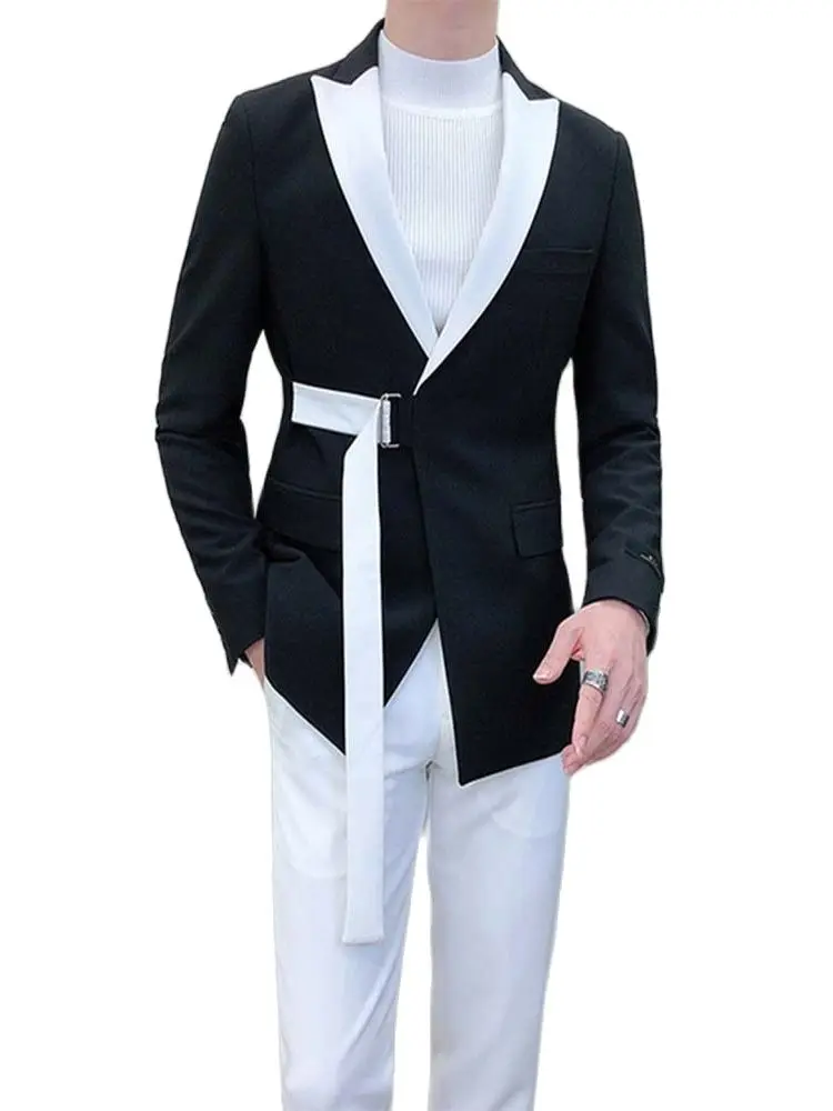 2022 Fashion Design Custom Made 2Pcs Jacket+Pants Men Suit Slim Fit Black Blazer White Trousers Business Formal Wedding Suits
2022 Fashion Design Custom Made 2Pcs Jacket+Pants Men Suit Slim Fit Black Blazer White Trousers Business Formal Wedding Suits