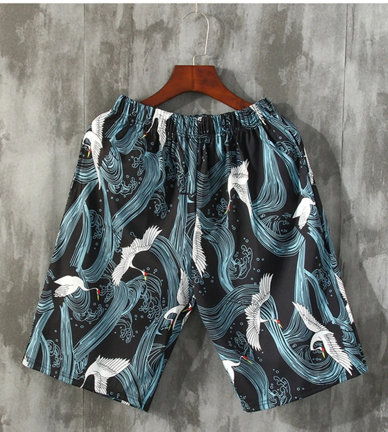 Japanese ukiyo-e robe trousers men tide summer thin loose loose crane shorts beach vacation five-point pants kimono men Pants
Japanese ukiyo-e robe trousers men tide summer thin loose loose crane shorts beach vacation five-point pants kimono men Pants