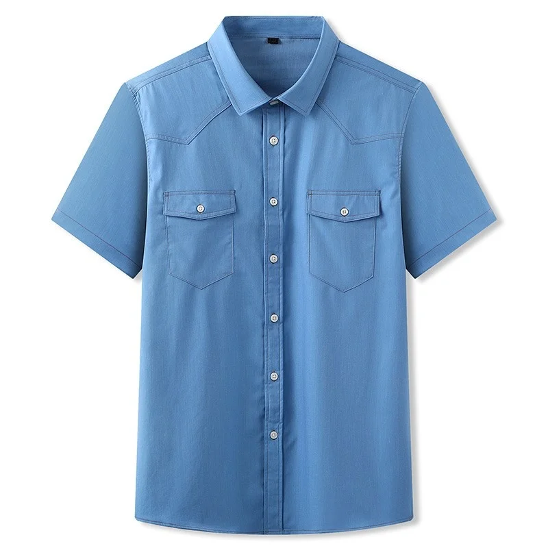 Size Plus Mens Summer Denim Short Sleeve Shirt Loose Turn-Down Collar Single Breasted Pockets Fashion Blouse Size XXL-8XL
Size Plus Mens Summer Denim Short Sleeve Shirt Loose Turn-Down Collar Single Breasted Pockets Fashion Blouse Size XXL-8XL
