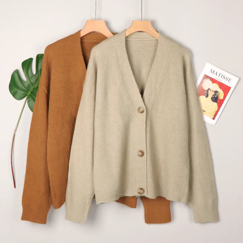 Women Cardigans Sweaters V-Neck Buttons Knitted Coat Loose Casual Long Sleeve Solid Color Vintage Knitwears Women Cardigan
Women Cardigans Sweaters V-Neck Buttons Knitted Coat Loose Casual Long Sleeve Solid Color Vintage Knitwears Women Cardigan