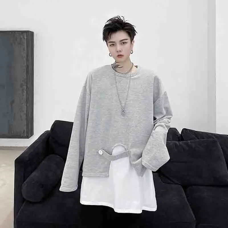 Loose men's long sleeve fake two piece bottom structure sweater autumn 2020 large fashion youth personality
Loose men's long sleeve fake two piece bottom structure sweater autumn 2020 large fashion youth personality