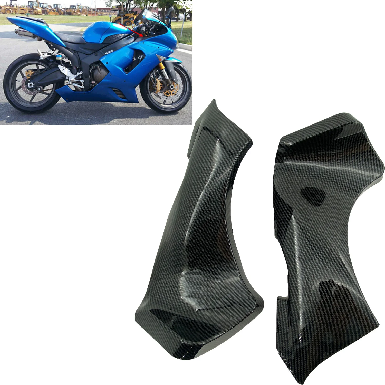 Carbon Fiber Painting Air Duct Tube Cover Fairing For KAWASAKI Ninja ZX6R ZX636 2005-2006
Carbon Fiber Painting Air Duct Tube Cover Fairing For KAWASAKI Ninja ZX6R ZX636 2005-2006
