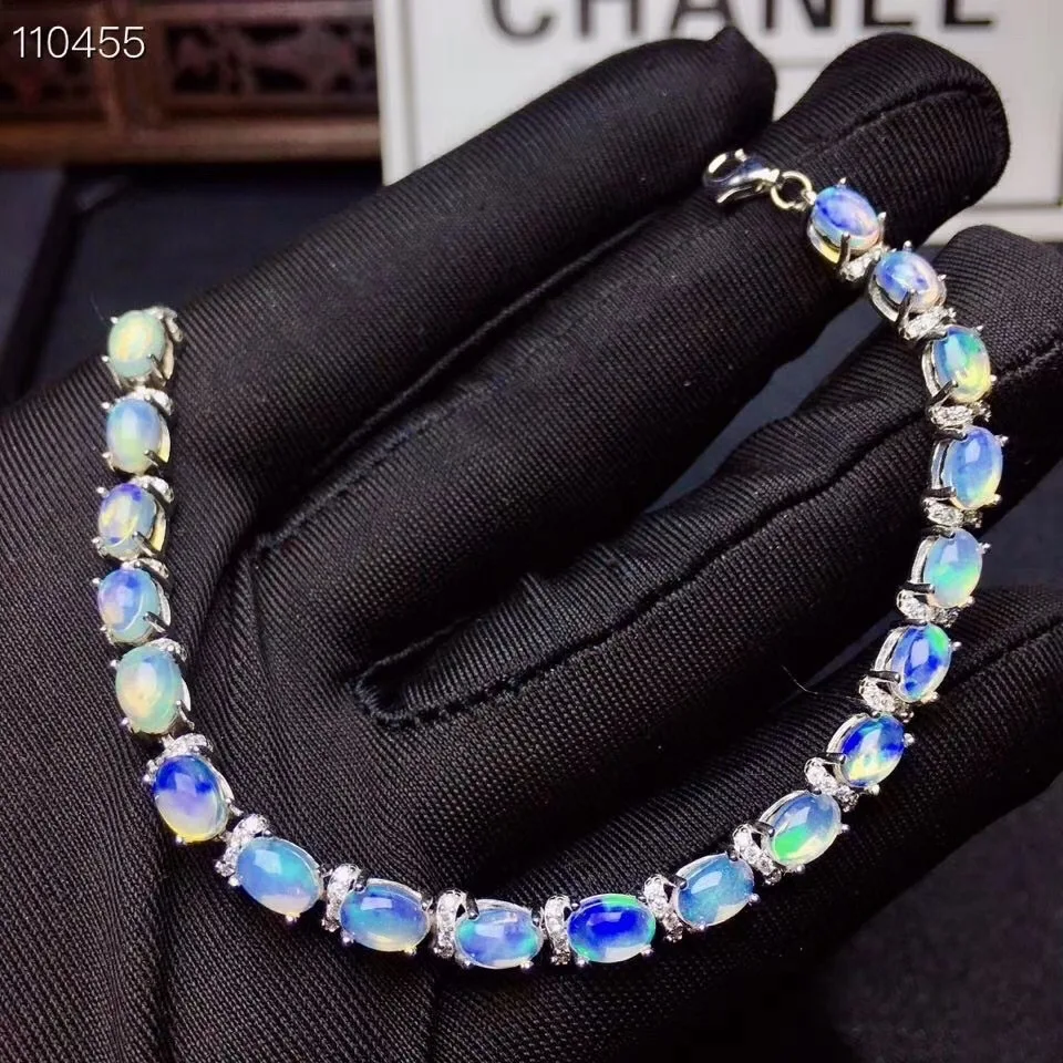 New Natural Opal Bracelet 925 Silver colorful opal Women's Bracelet Elegant Luxury Style
New Natural Opal Bracelet 925 Silver colorful opal Women's Bracelet Elegant Luxury Style