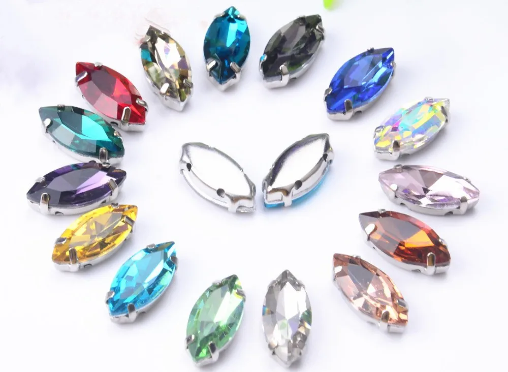25Pcs Sew On Marquise Rhinestone 4 holes Horse Eye Crystal Fancy Stone with Silver Claw Setting Beads DIY Garment Accessories
25Pcs Sew On Marquise Rhinestone 4 holes Horse Eye Crystal Fancy Stone with Silver Claw Setting Beads DIY Garment Accessories