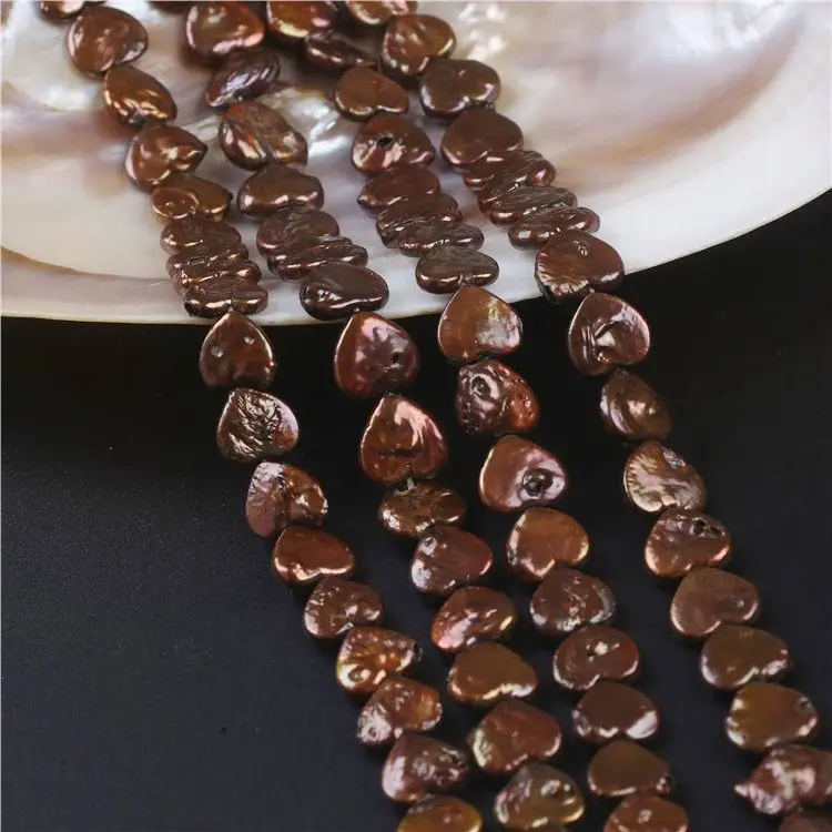 13-14mm freshwater dyed brown color irregular heart shape pearls strings for diy jewelry
13-14mm freshwater dyed brown color irregular heart shape pearls strings for diy jewelry