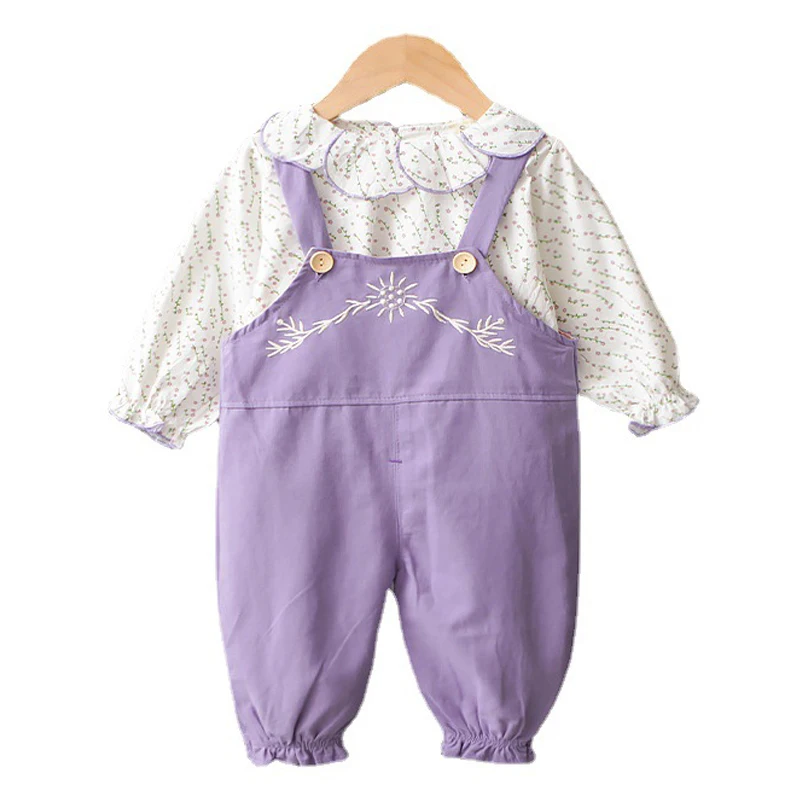 Kids Clothes Girls Set Spring Autumn 2021 New Princess Doll Collar Long Sleeve+Floral Overalls Pants Baby Suits Child Clothing
Kids Clothes Girls Set Spring Autumn 2021 New Princess Doll Collar Long Sleeve+Floral Overalls Pants Baby Suits Child Clothing