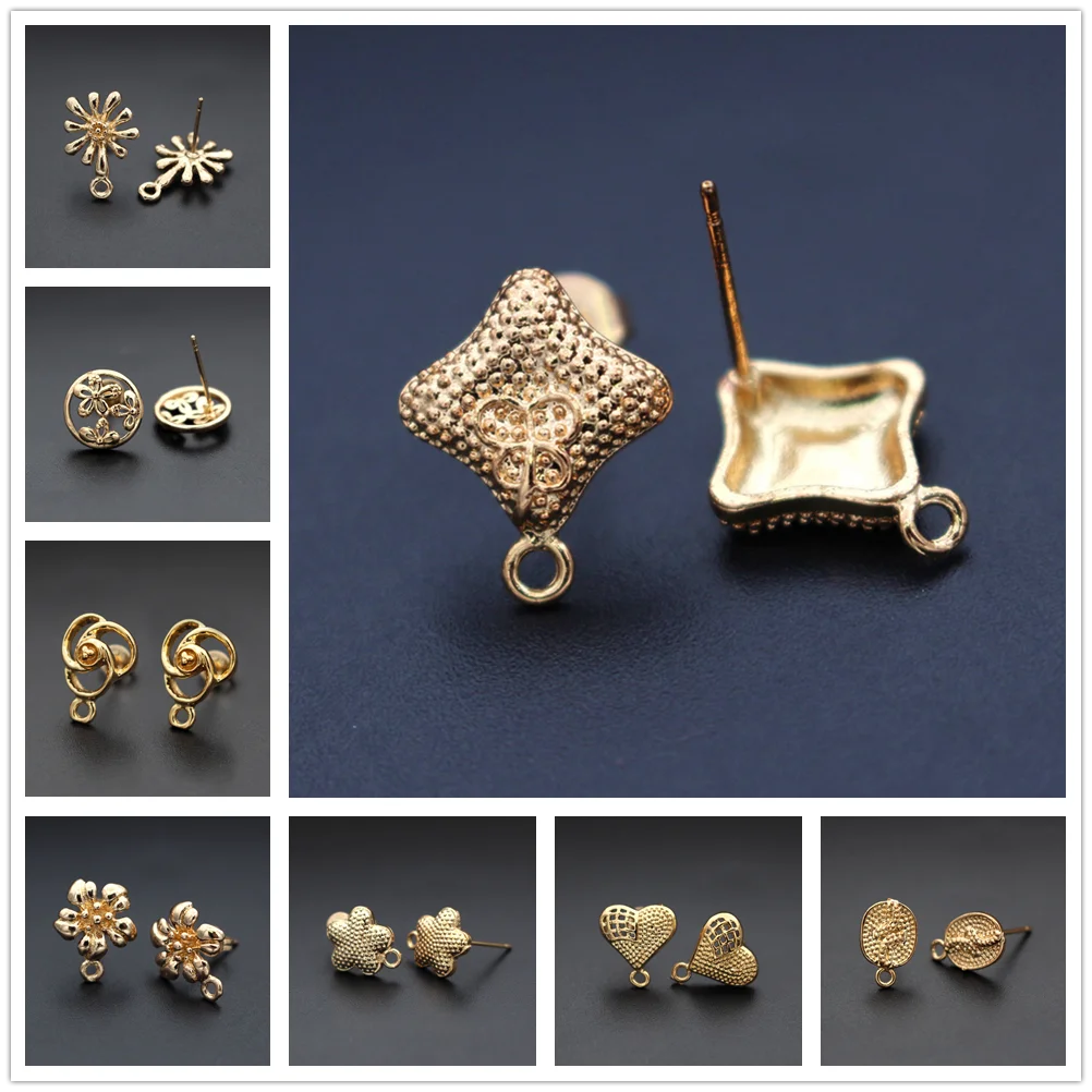 30pairs Trendy Gold Plated Stud Earring Post Connectors Cute Tiny Flower Heart Square Drops Earrings for Women Dangle Earrings
30pairs Trendy Gold Plated Stud Earring Post Connectors Cute Tiny Flower Heart Square Drops Earrings for Women Dangle Earrings