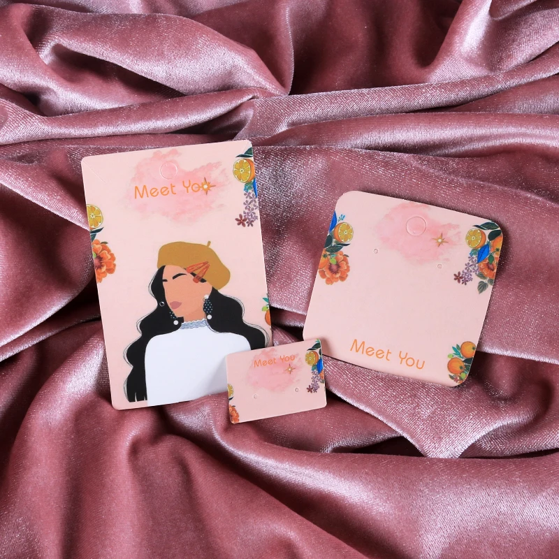Wholesale 100Pcs/Lot Paper Earrings Card Girl Printing Summer Jewelry Necklace Card Tags Favor Ear Studs Packaging Display Cards
Wholesale 100Pcs/Lot Paper Earrings Card Girl Printing Summer Jewelry Necklace Card Tags Favor Ear Studs Packaging Display Cards