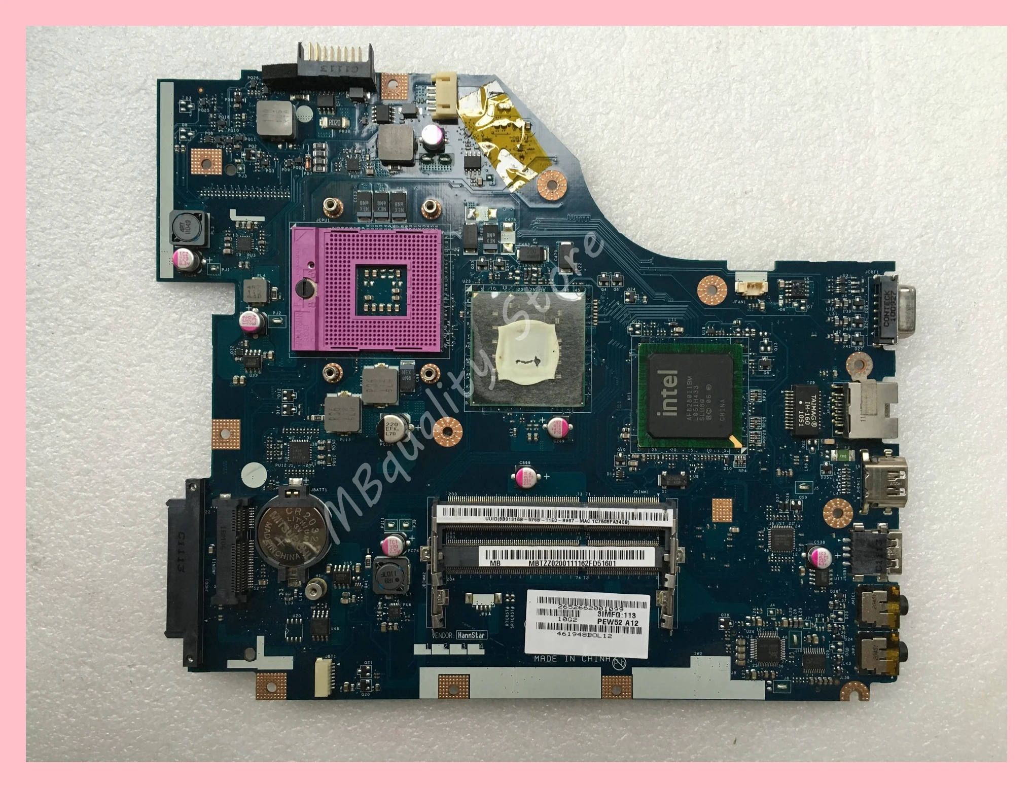 С центральным процессором для ноутбука ACER серии 5336, материнская плата MBR4G02001, Оловянная детская плата GMA 4500M DDR3
С центральным процессором для ноутбука ACER серии 5336, материнская плата MBR4G02001, Оловянная детская плата GMA 4500M DDR3