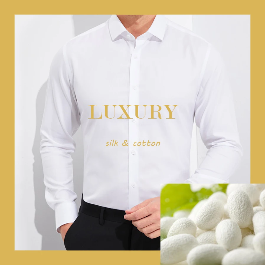 2022 Luxury Silk Cotton Wrinkle Free Dress Shirts For Men Shirt Luxury Business Shirts Tailored Comfortable Non-Iron Dress Shirt
2022 Luxury Silk Cotton Wrinkle Free Dress Shirts For Men Shirt Luxury Business Shirts Tailored Comfortable Non-Iron Dress Shirt