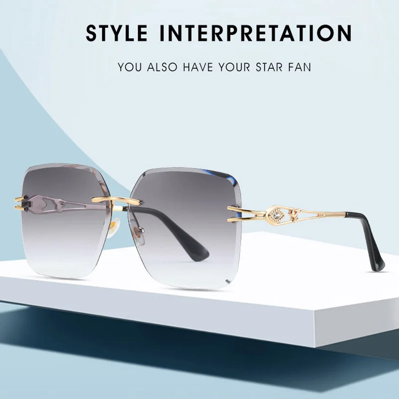 FEISHINI Fashion green Gradient Sun glasses Crystal Square Rimless Sunglasses Women Vintage Oversized Classic Brand Designer
FEISHINI Fashion green Gradient Sun glasses Crystal Square Rimless Sunglasses Women Vintage Oversized Classic Brand Designer