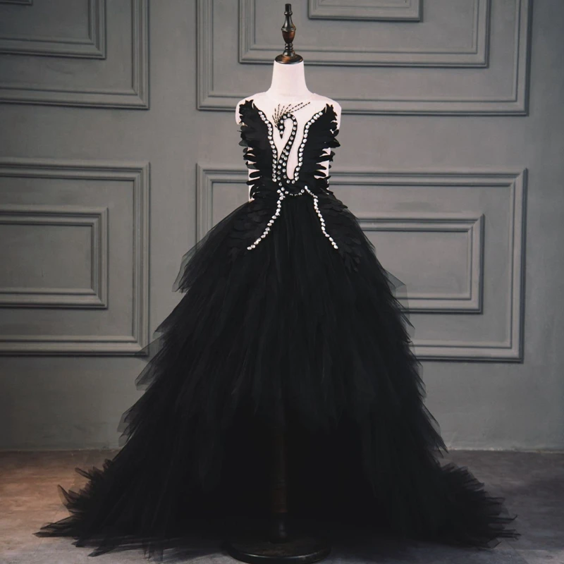 Swan Crystal Tulle Evening Ball Gown Trailing Communion Dress Pageant Dress For Birthday Party Dress Beading Flower Girl Dresses
Swan Crystal Tulle Evening Ball Gown Trailing Communion Dress Pageant Dress For Birthday Party Dress Beading Flower Girl Dresses
