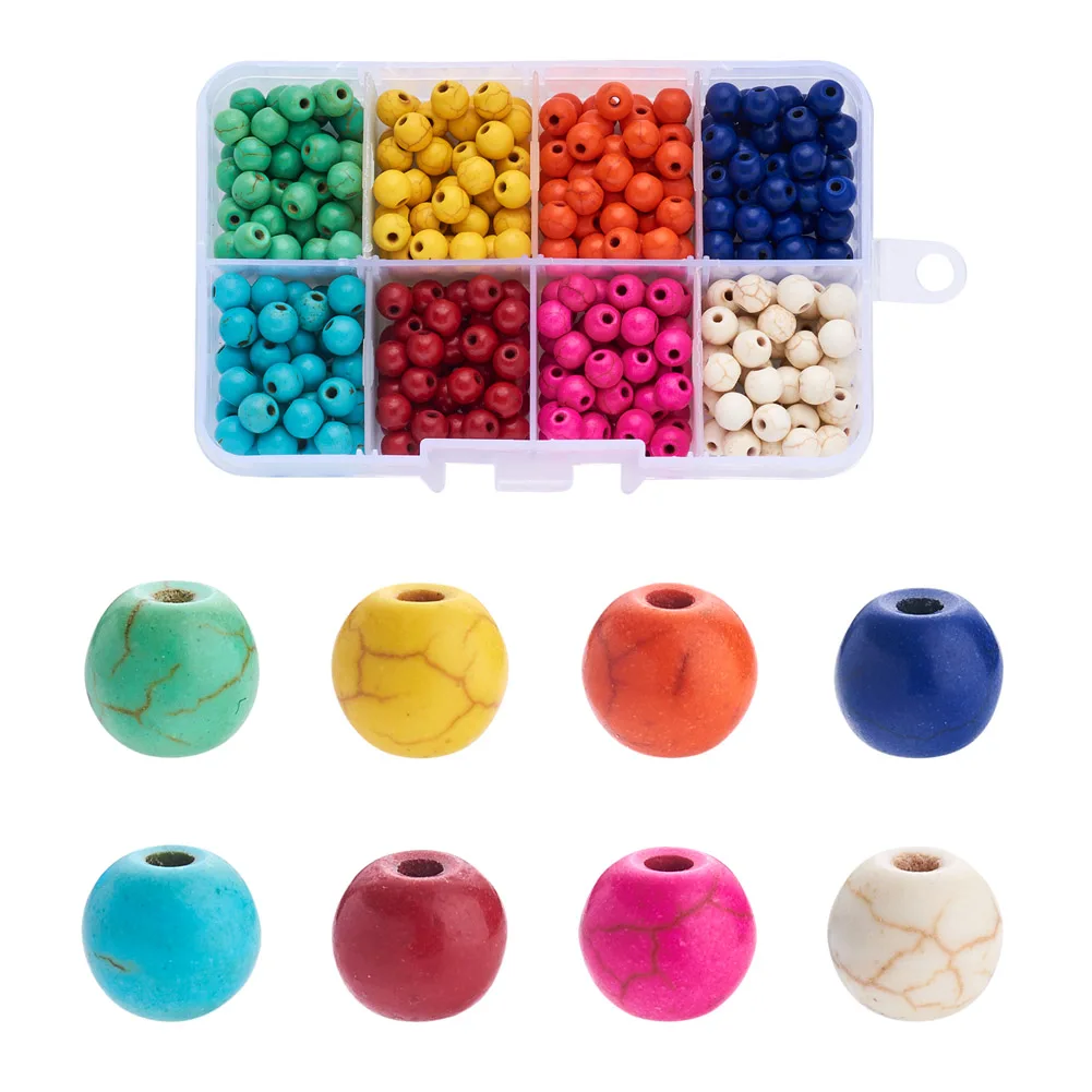 400Pcs/box 8 Colors Dyed Synthetic Stone Beads 6mm Round Loose Beads For Jewelry Making DIY Bracelet Necklace Accessories
400Pcs/box 8 Colors Dyed Synthetic Stone Beads 6mm Round Loose Beads For Jewelry Making DIY Bracelet Necklace Accessories