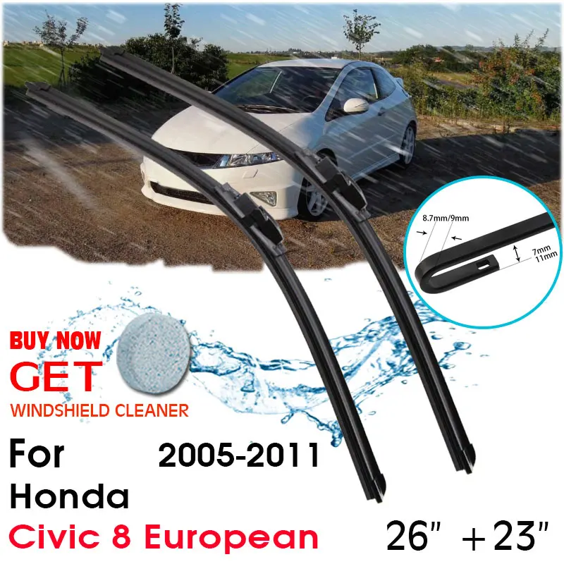 Car Wiper Blade Front Window Rubber Refill Wipers For Honda Civic 8 European 2005-2011 26"+23" Car Accessories
Car Wiper Blade Front Window Rubber Refill Wipers For Honda Civic 8 European 2005-2011 26"+23" Car Accessories