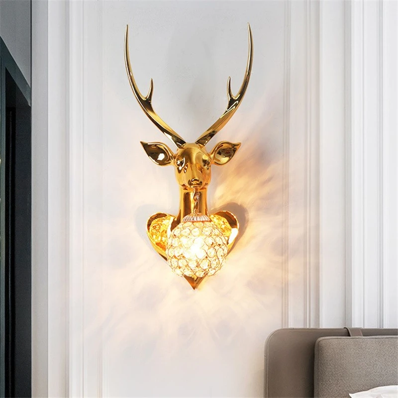 Modern Resin Deer Head Wall Lamps for Bedroom Nordic Simple Crystal Wall Light Bedroom Bedside Lamp Creative Simple Wall Decor
Modern Resin Deer Head Wall Lamps for Bedroom Nordic Simple Crystal Wall Light Bedroom Bedside Lamp Creative Simple Wall Decor