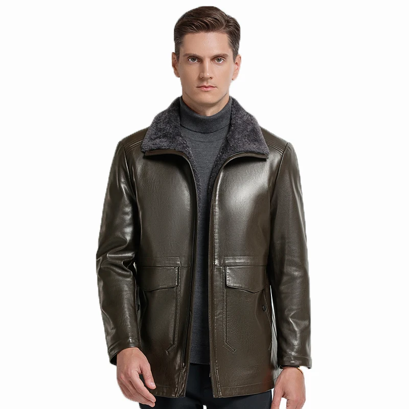 2021 Autumn Winter Men's Jackets Winter Warm Leather Jacket for Men Mid-length Fur Coat Shearling chaqueta cuero hombre, M-4XL
2021 Autumn Winter Men's Jackets Winter Warm Leather Jacket for Men Mid-length Fur Coat Shearling chaqueta cuero hombre, M-4XL