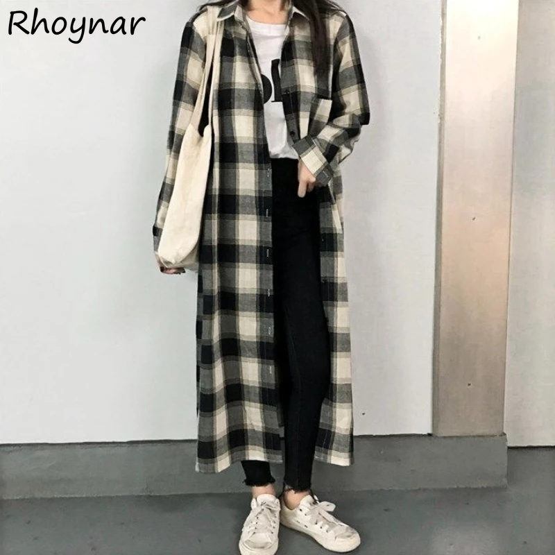 Long Style Shirts Women Korean Chic Vintage Simple Girls Streetwear Single Breasted Sun-proof Plaid Autumn Femme Tops Outerwear
Long Style Shirts Women Korean Chic Vintage Simple Girls Streetwear Single Breasted Sun-proof Plaid Autumn Femme Tops Outerwear