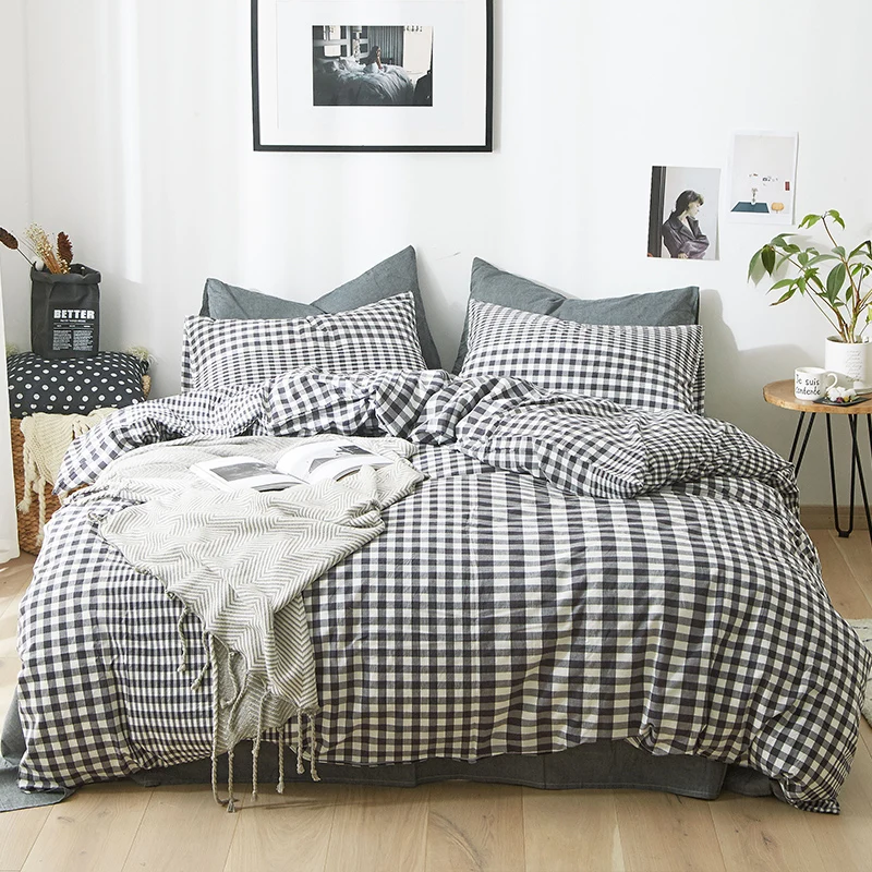 Dream NS 100 Cotton Bedding Set Birthday Gift Duvet Cover Set 3pcs Quilt Cover Pillowcase Gradual Checkered Black Bed Sets
Dream NS 100 Cotton Bedding Set Birthday Gift Duvet Cover Set 3pcs Quilt Cover Pillowcase Gradual Checkered Black Bed Sets
