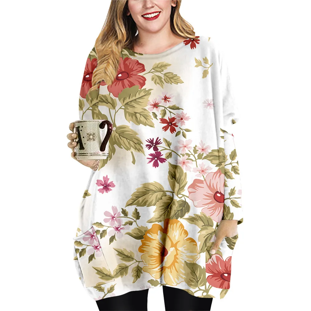 Women Fashion Mini Dresses Loose Spring Fall Sexy O-neck Long Sleeve Floral Print Beach Dress Ladies Dress
Women Fashion Mini Dresses Loose Spring Fall Sexy O-neck Long Sleeve Floral Print Beach Dress Ladies Dress