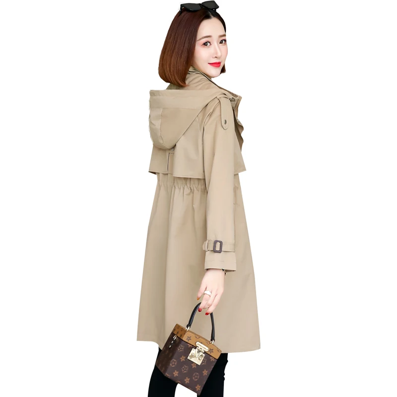 Trench Coat Women's Medium Long Vintage Jacket Spring 2022 New Long Sleeves Outerwear Slim Female Hooded Windbreaker Overcoat
Trench Coat Women's Medium Long Vintage Jacket Spring 2022 New Long Sleeves Outerwear Slim Female Hooded Windbreaker Overcoat