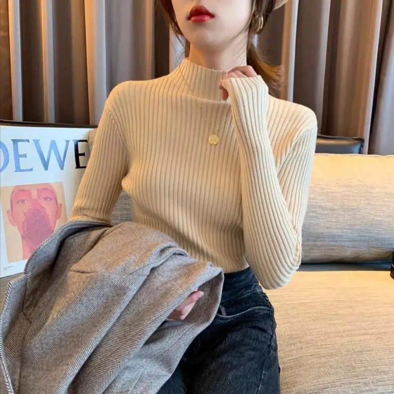 Women's autumn and winter basic sweater fashion new half-high neck bottoming shirt Slim all-match knit pullover sweater 2021
Women's autumn and winter basic sweater fashion new half-high neck bottoming shirt Slim all-match knit pullover sweater 2021