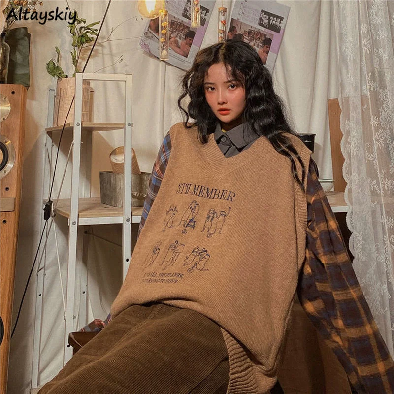 Sweater Vest Women All-match Student Harajuku Vintage Top Woman Sweaters Vests Korean Fashion Sleeveless V-neck Casual Daily Ins
Sweater Vest Women All-match Student Harajuku Vintage Top Woman Sweaters Vests Korean Fashion Sleeveless V-neck Casual Daily Ins