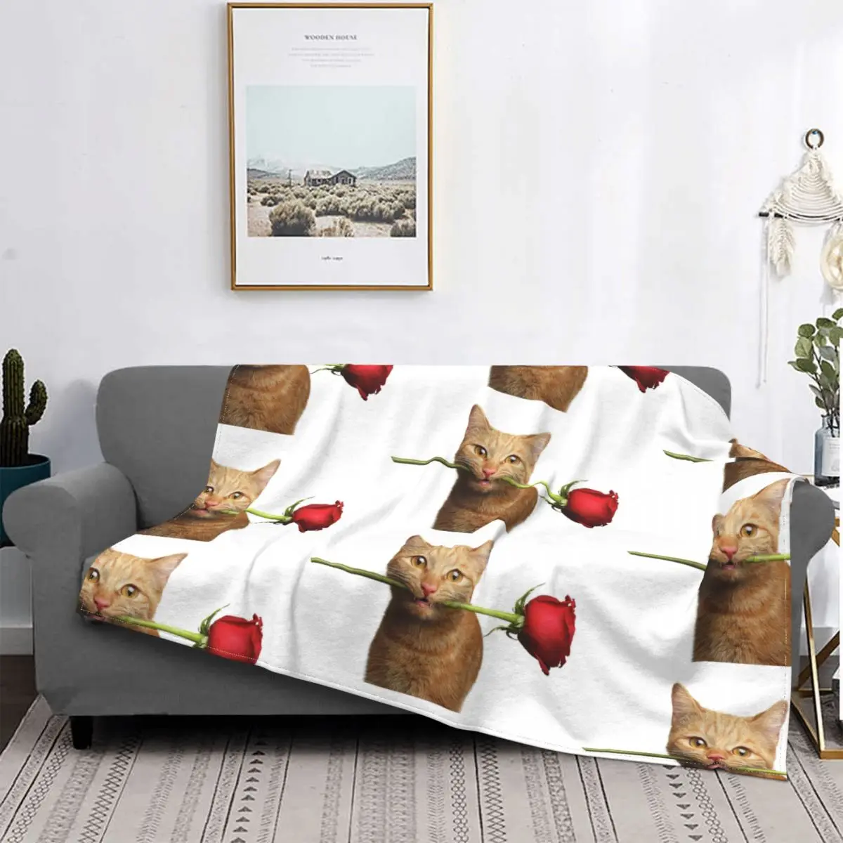 Portrait Of Ginger Cat Brought Rose Blankets Fleece Decoration Ultra-Soft Throw Blankets for Bedding Bedroom Plush Thin Quilt
Portrait Of Ginger Cat Brought Rose Blankets Fleece Decoration Ultra-Soft Throw Blankets for Bedding Bedroom Plush Thin Quilt