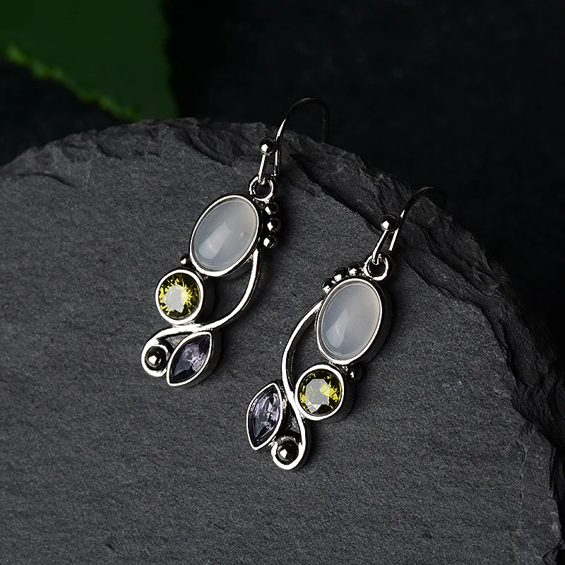 925 Sterling Silver Drop Earrings for Women Colour Topaz Vintage Gemstone Long Dangle Wedding Ethnic Fine Jewelry Christmas Gift
925 Sterling Silver Drop Earrings for Women Colour Topaz Vintage Gemstone Long Dangle Wedding Ethnic Fine Jewelry Christmas Gift
