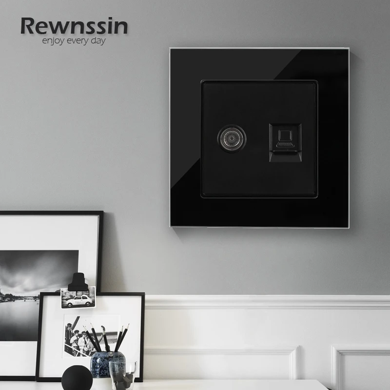 Домашняя черная стеклянная панель Cat5e RJ45 сеть, разъем для передачи данных, интерфейс спутникового сигнала, розетки для передачи данных по интернету 
Домашняя черная стеклянная панель Cat5e RJ45 сеть, разъем для передачи данных, интерфейс спутникового сигнала, розетки для передачи данных по интернету