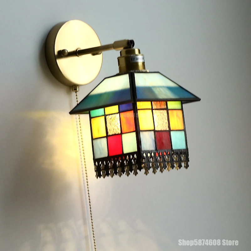 Mediterranean Color Tiffany Wall Lamp Bedroom Bedside Living Room Wall Decoration Lamp Corridor Aisle Balcony with Switch Lamps
Mediterranean Color Tiffany Wall Lamp Bedroom Bedside Living Room Wall Decoration Lamp Corridor Aisle Balcony with Switch Lamps