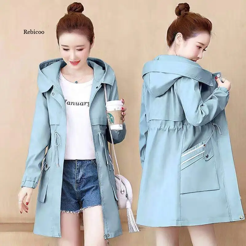 Long Jacket Women Hooded Casual Windbreaker Coat Spring Autumn New Fashion Women Clothes Loose Student Outwear
Long Jacket Women Hooded Casual Windbreaker Coat Spring Autumn New Fashion Women Clothes Loose Student Outwear